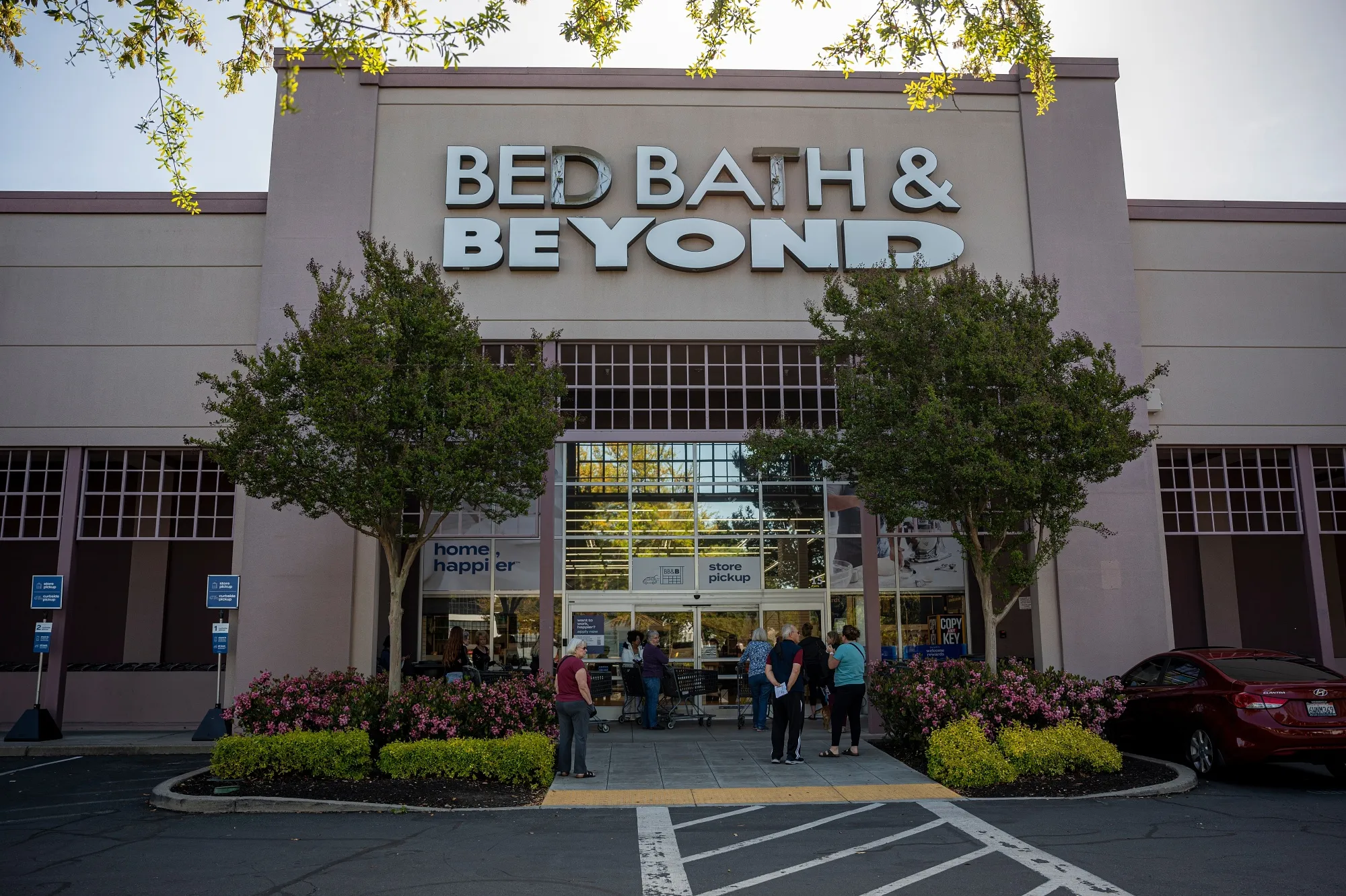 Customers wait to enter a Bed Bath &amp; Beyond store in Pleasant Hill, Calif.,&nbsp;last year.