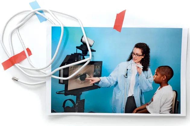 A Georgia nurse consults with a doctor 80 miles away