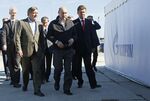 In 2011, Vladimir Putin and former German chancellor Gerhard Shroeder, left, attended the opening of the Nord Stream pipeline