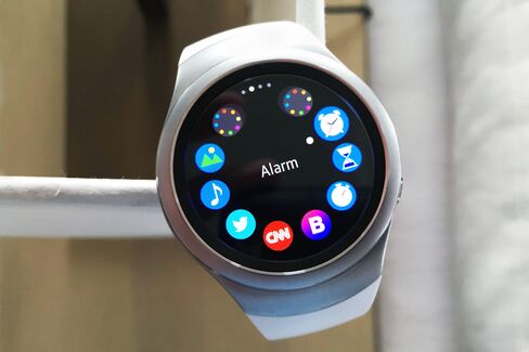 The Gear S2 runs Samsung’s own Tizen operating system instead of the more common Android Wear.
