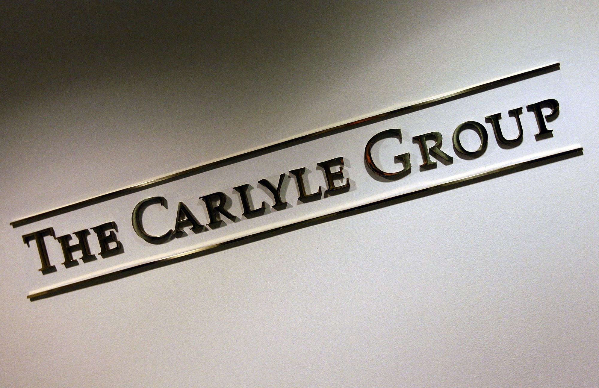 &nbsp;A sign for the Carlyle Group.