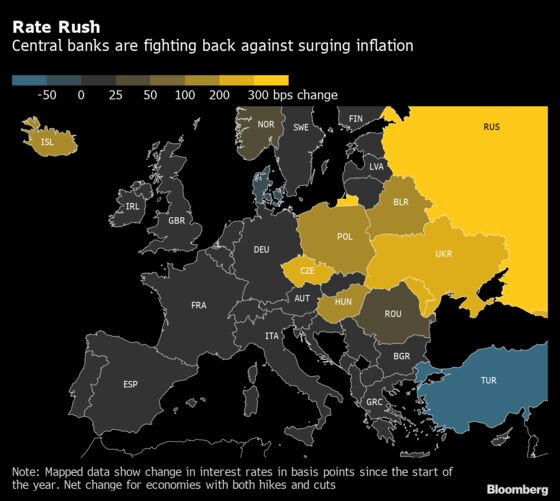 Europe’s Rate-Hike Rollercoaster Might Keep Going for Weeks