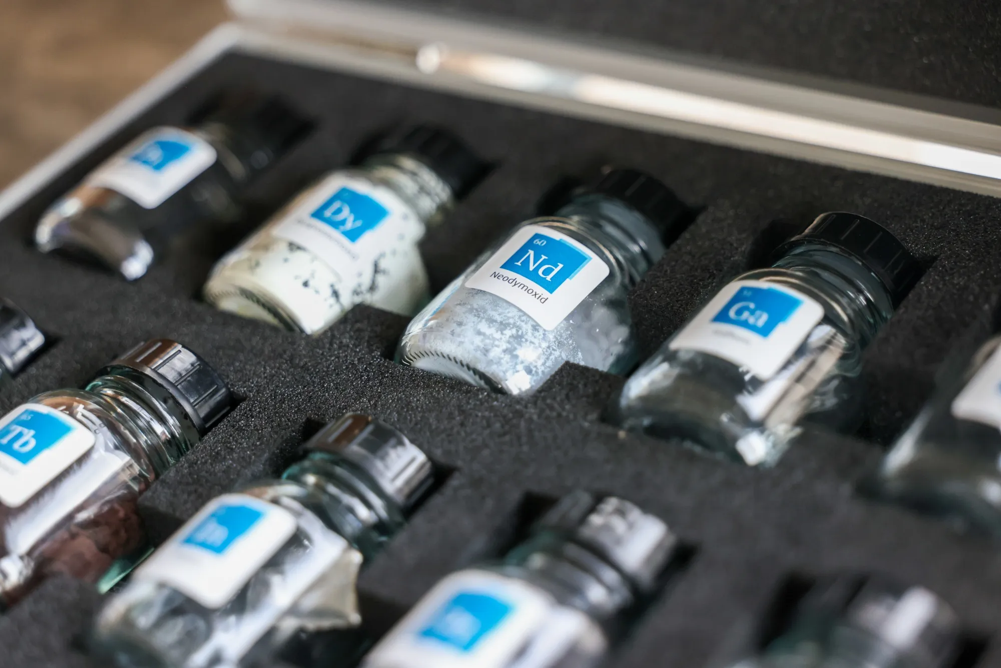 A box with samples of rare earths&nbsp;in Frankfurt.