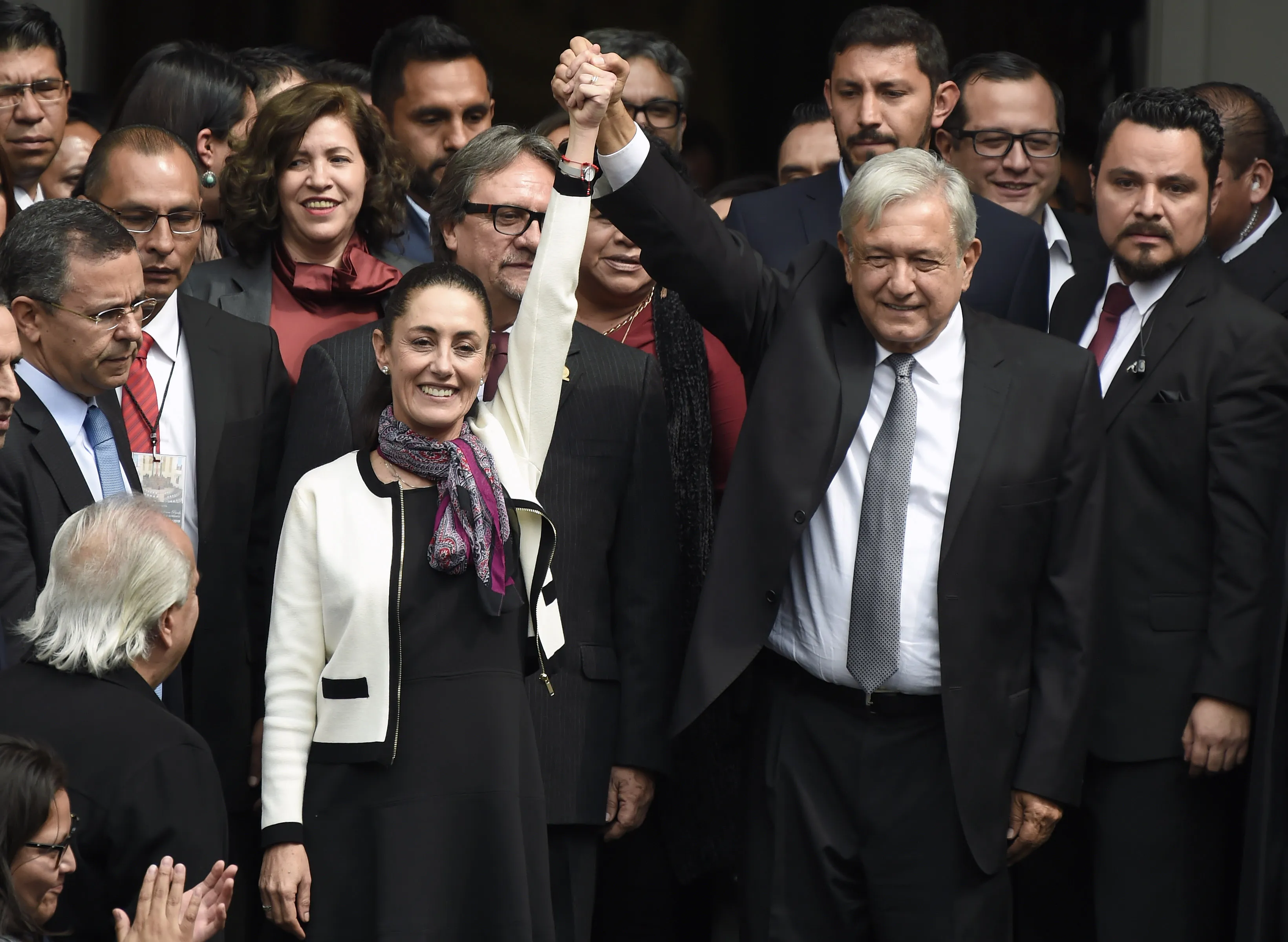 Claudia Sheinbaum and Andres Manuel Lopez Obrador in 2018.