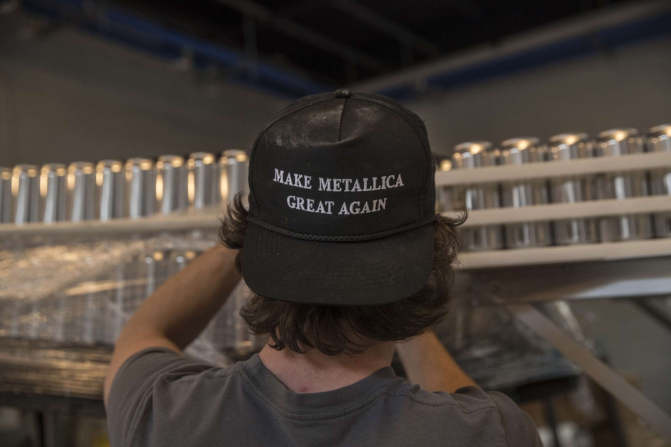 A worker mans a mobile canning operation at Other Half Brewing Co. in Brooklyn, New York.
