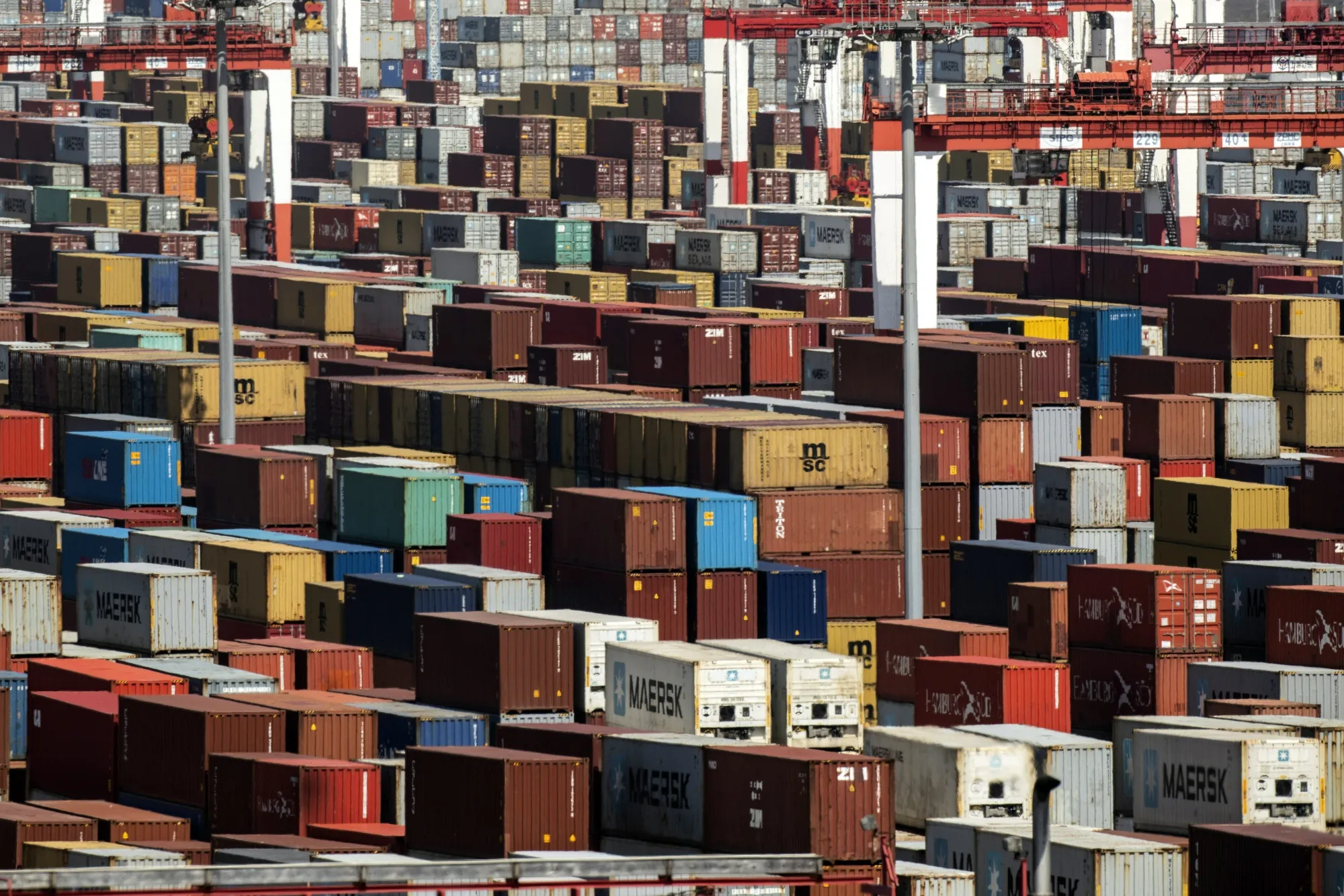 Containers Port In Shanghai Ahead of Trade Figures