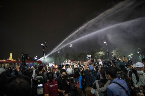 Thai Riot Police Use Water Cannons on Protesters Near Palace