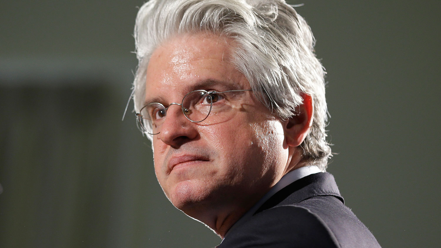 David Brock, founder of Correct the Record, speaks at the Clinton School of Public Service in Little Rock, Arkansas, on March 25, 2014.
