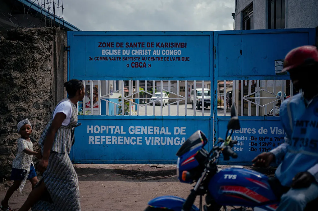 The entrance of CBCA Virunga General Hospital, where rooms are being prepared for possible suspected Ebola, in Goma, DRC, on May 17.