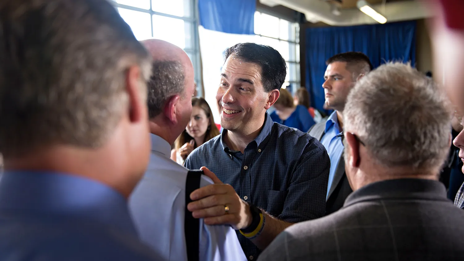 Scott Walker, governor of Wisconsin and 2016 Republican presidential candidate, speaks during a campaign stop in Davenport, Iowa, U.S., on Friday, July 17, 2015.
