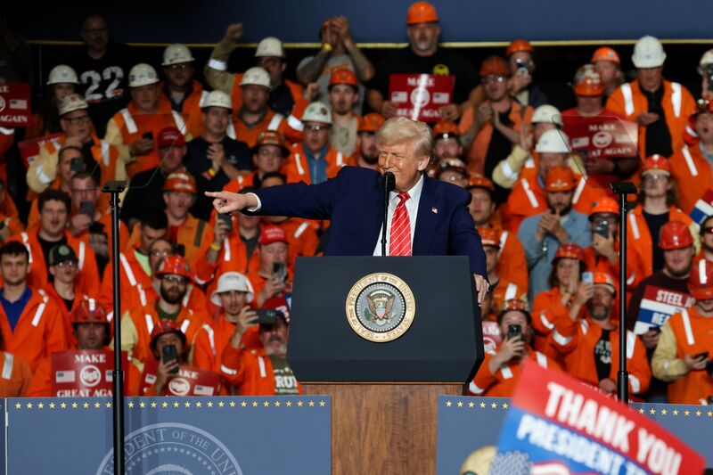 President Trump Speaks On US Steel Deal At US Steel Irvin Works