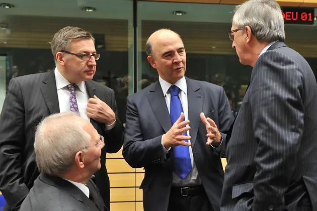 European finance ministers meet at the EU Headquarters after a eurogroup
meeting on Dec. 13, 2012 in Brussels

