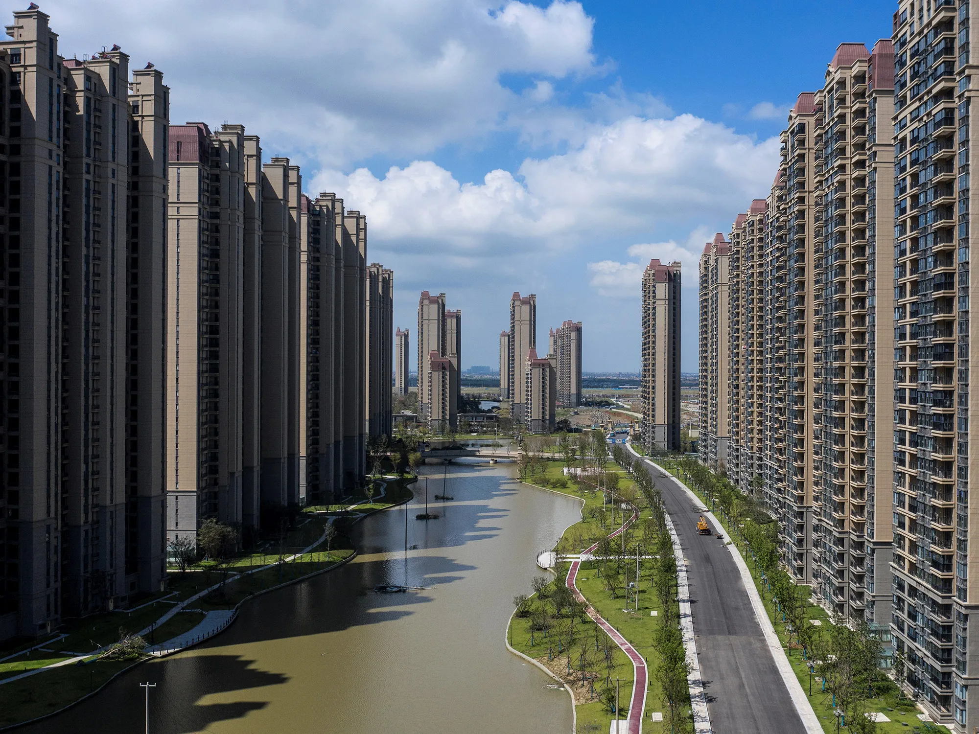 Apartment buildings at China Evergrande Group's Life in Venice real estate and tourism development in Qidong, Jiangsu province, China, on Sept. 21, 2021.