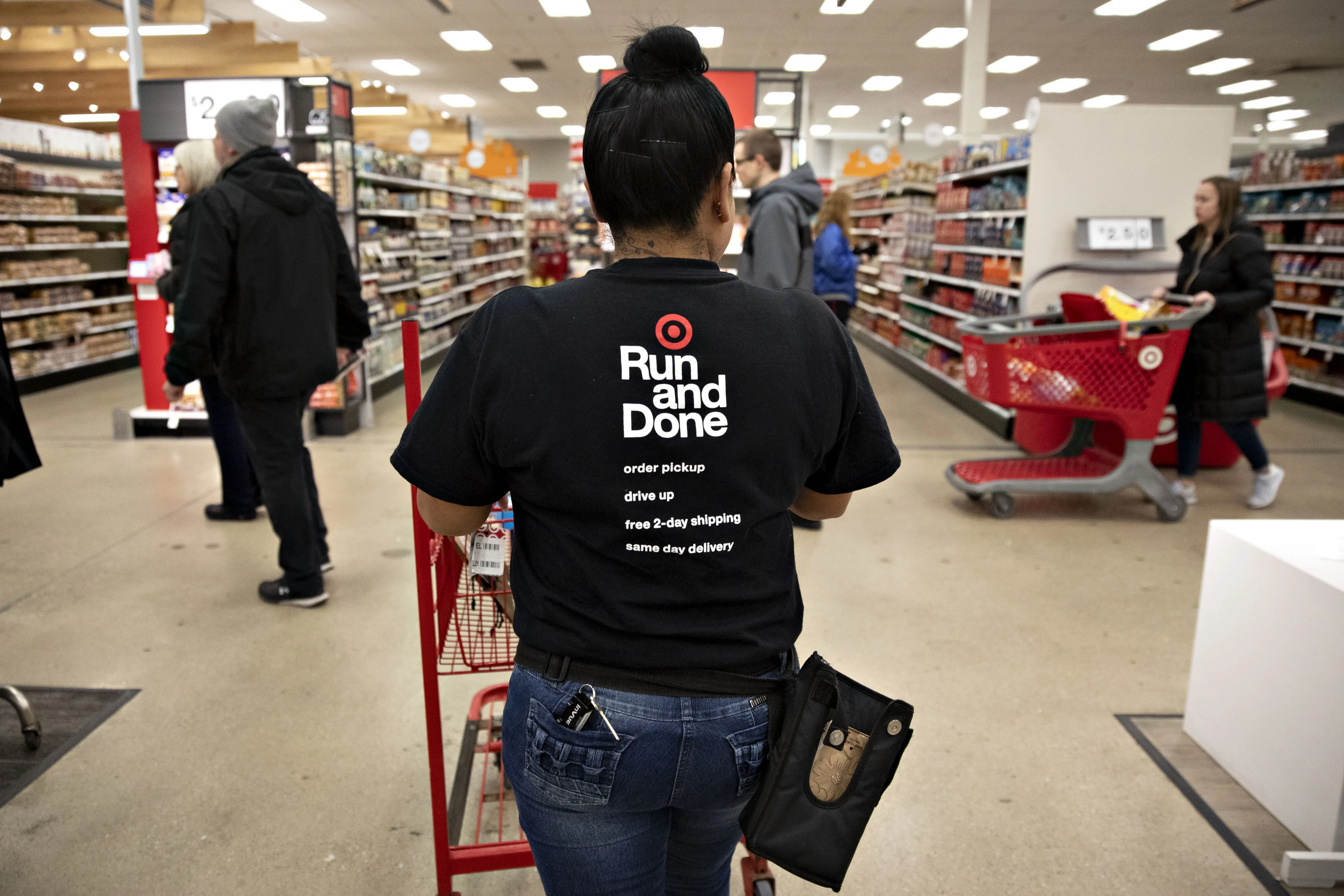 An employee at a Target Corp. store in Chicago.