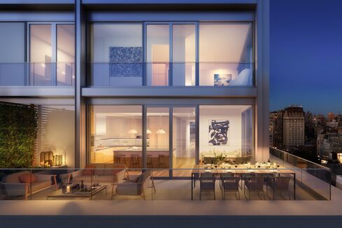 Penthouse terrace of 21 East 12th.