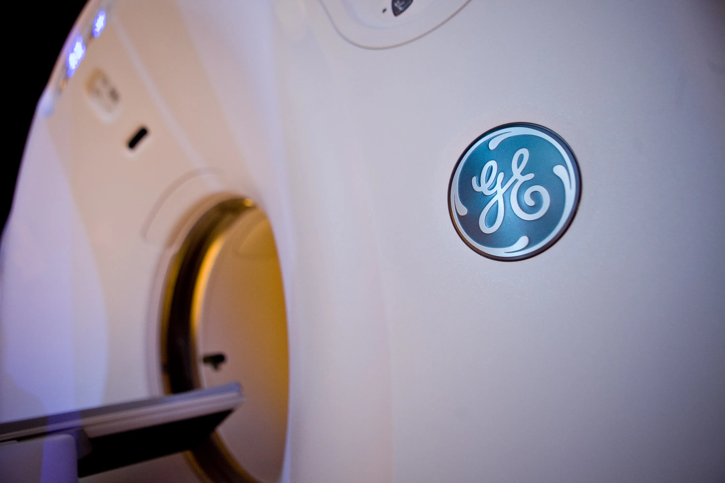 A General Electric CT scan machine.