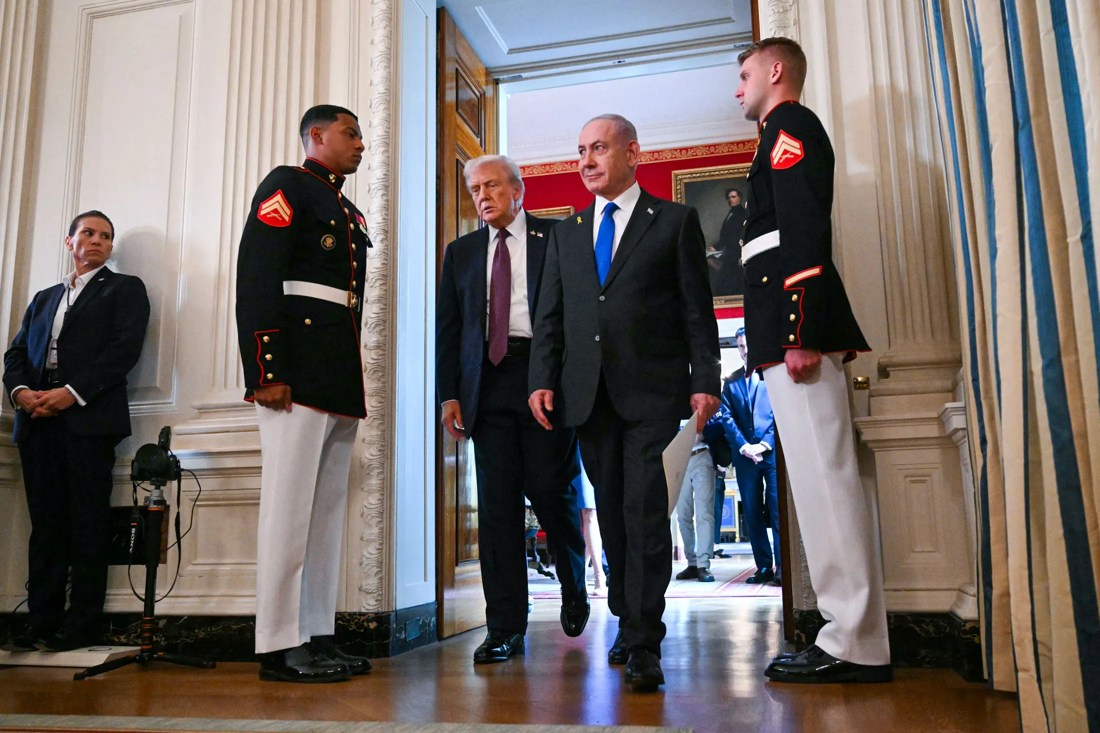 US President Donald Trump and Benjamin Netanyahu in Washington, DC, in September.
