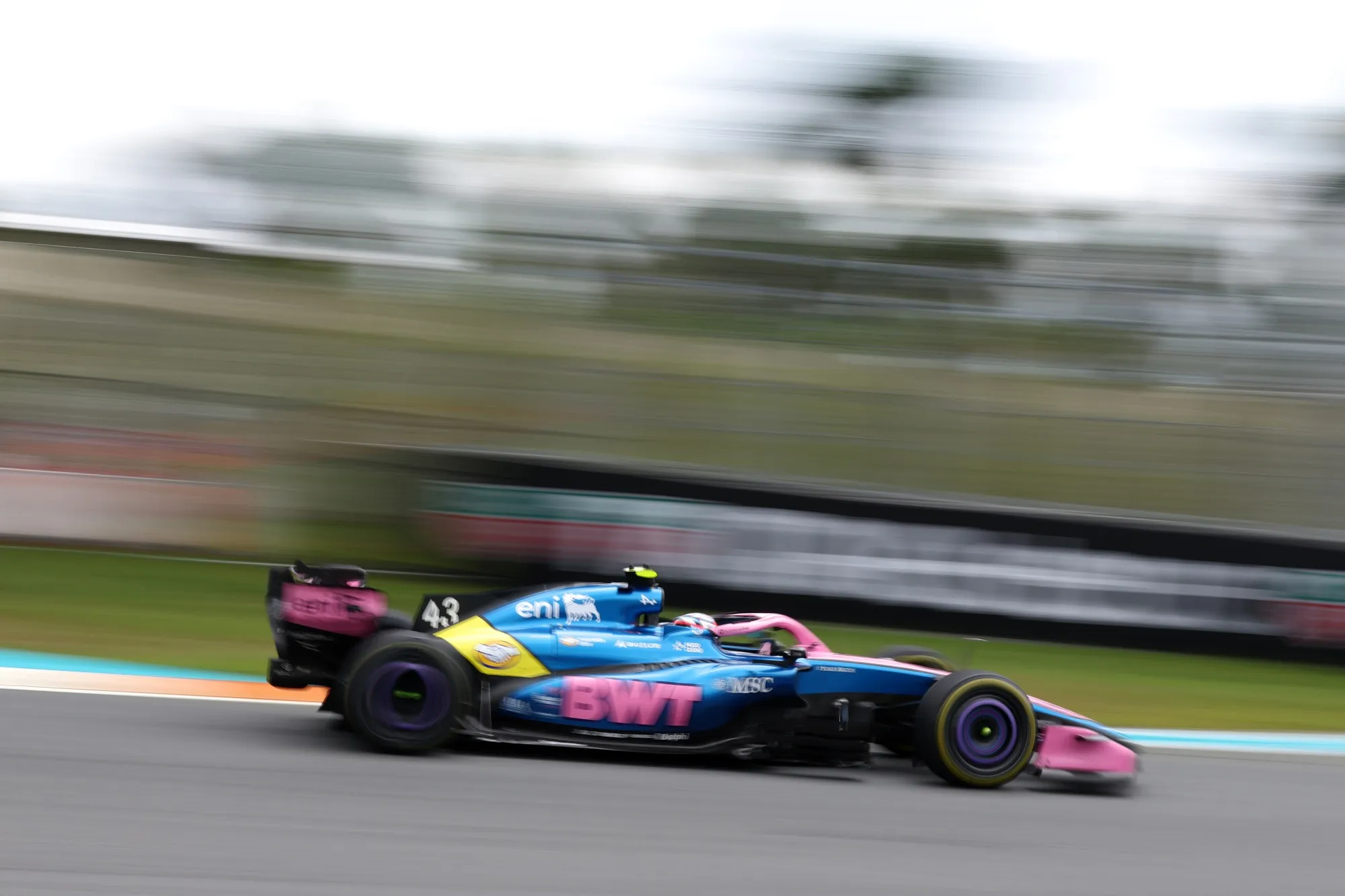 The Alpine F1 A526 Mercedes on track during the F1 Grand Prix of Miami on May 3.