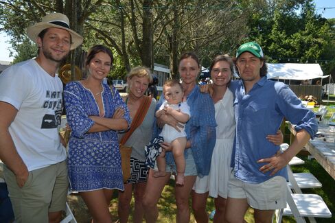 Derek Blasberg, Dasha Zhukova, Cindy Sherman, Stella McCartney holding James Lauren, and Lauren Bush and David Lauren