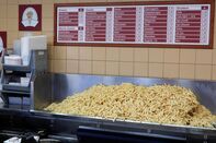 Mound of French Fries in Restaurant, Antwerp, Belgium