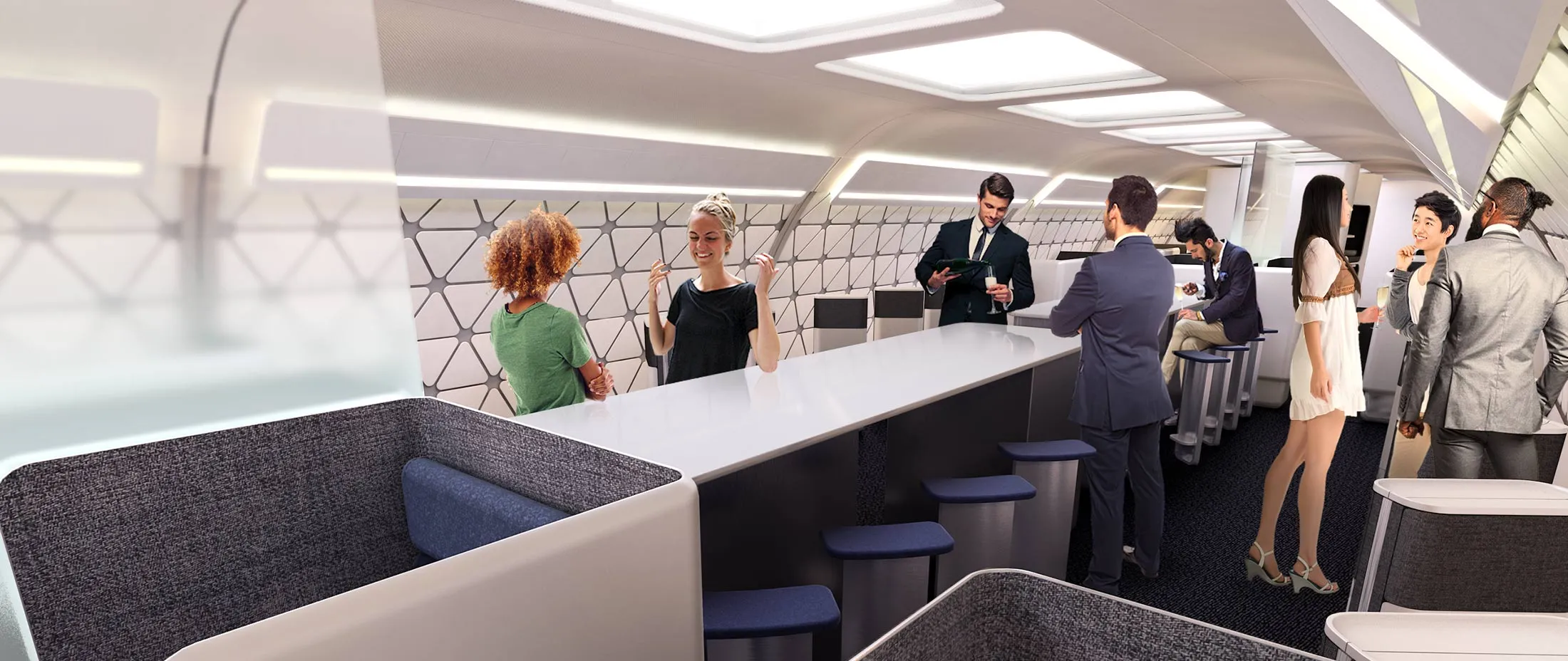 Conceptual restaurant module on a Transpose-enabled aircraft.
