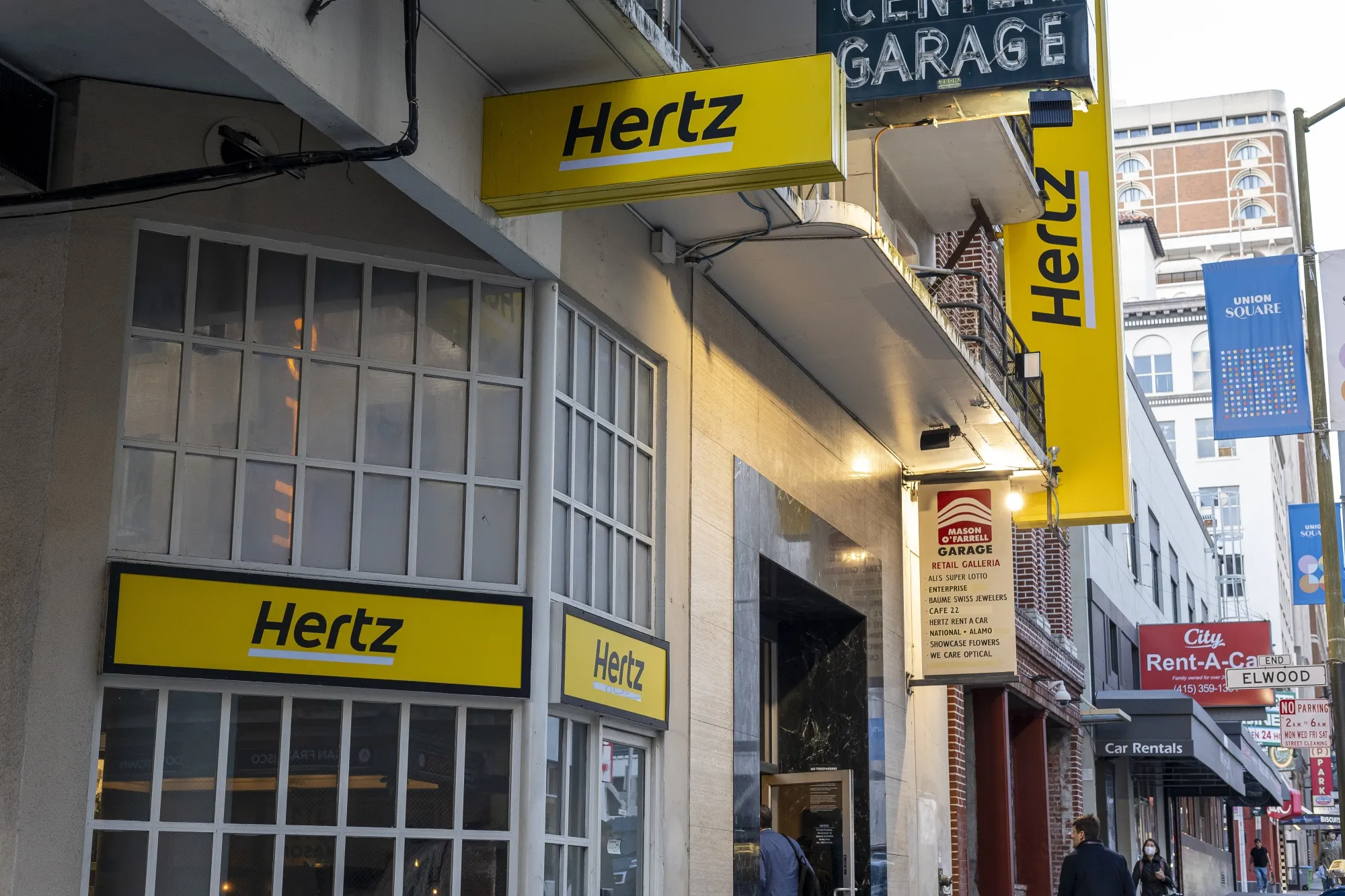 A Hertz rental car location in San Francisco.