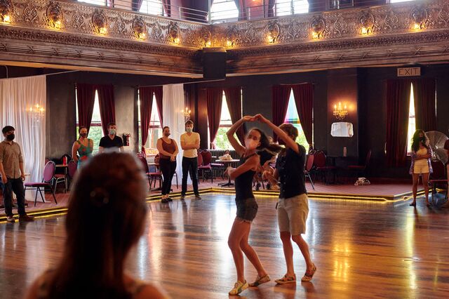 Dance class at the Century Ballroom in August. 