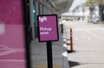 A designated waiting area for Lyft ride-sharing at San Diego International Airport&nbsp;in San Diego, California.