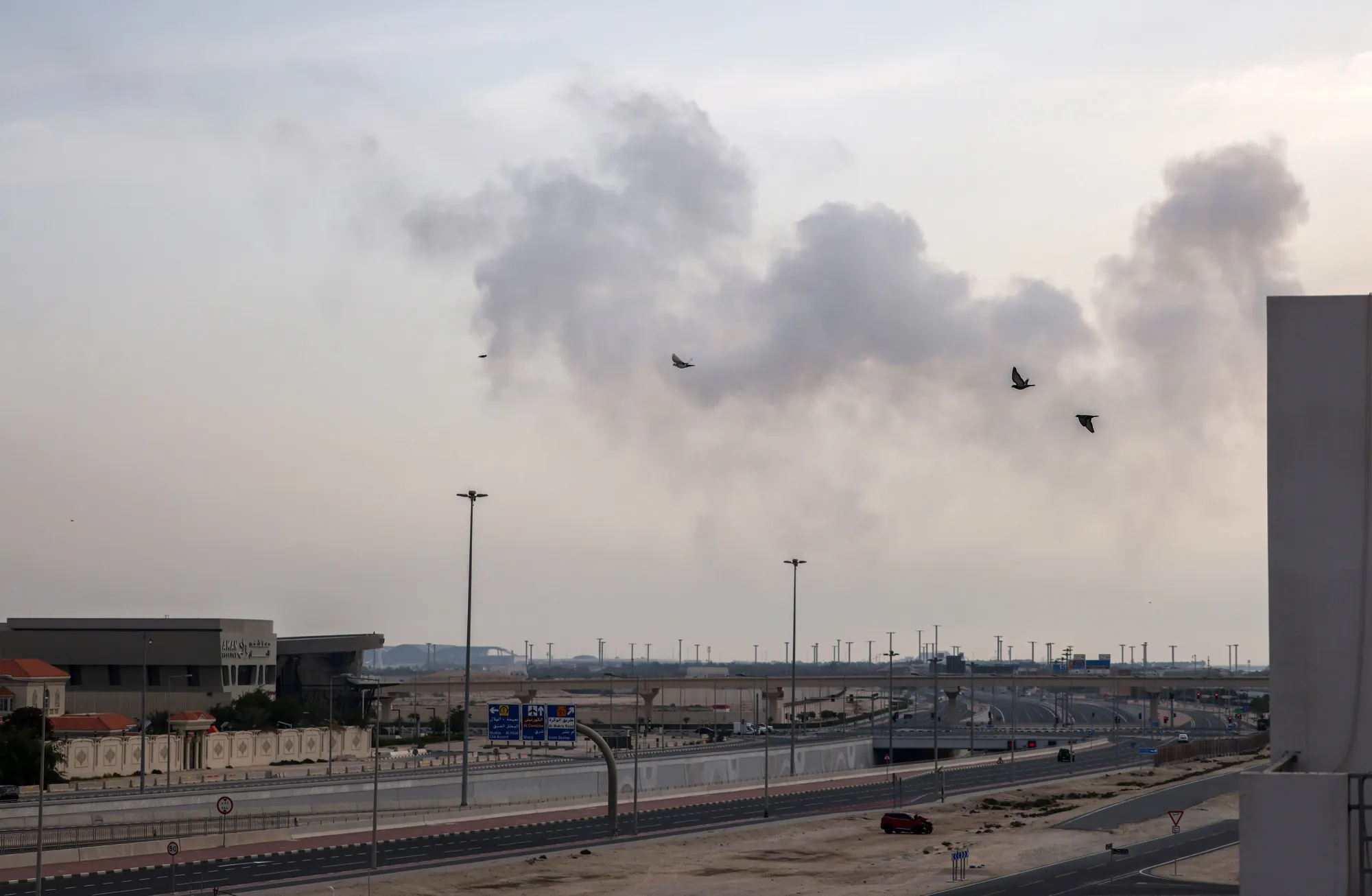 Qatari air defenses intercept Iranian missiles over Doha, on March 2.
