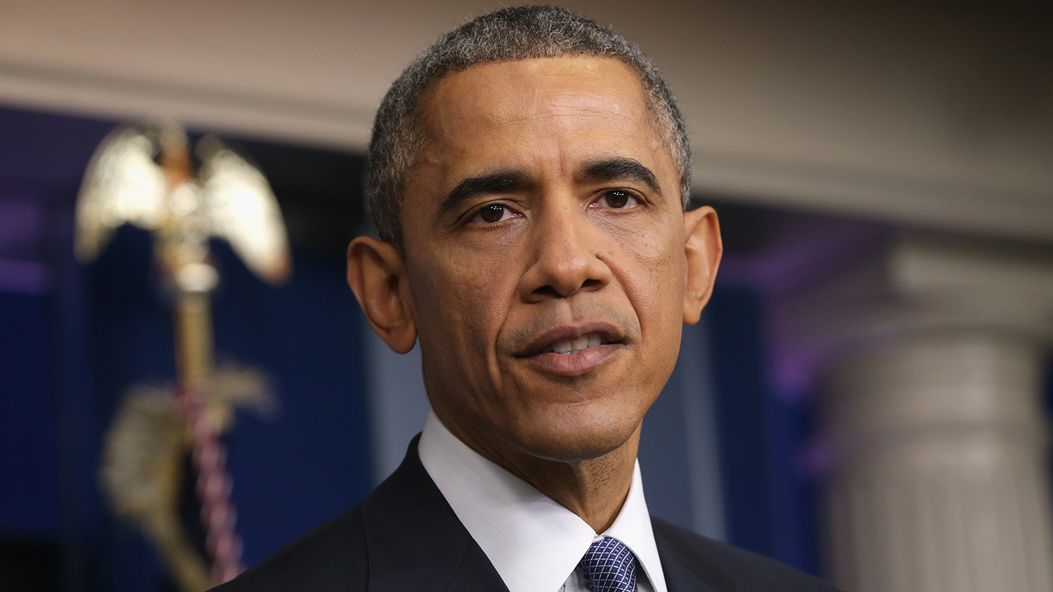 U.S. President Barack Obama speaks to members of the media during his last news conference of the year in the James Brady Press Briefing Room of the White House December 19, 2014 in Washington, DC.
