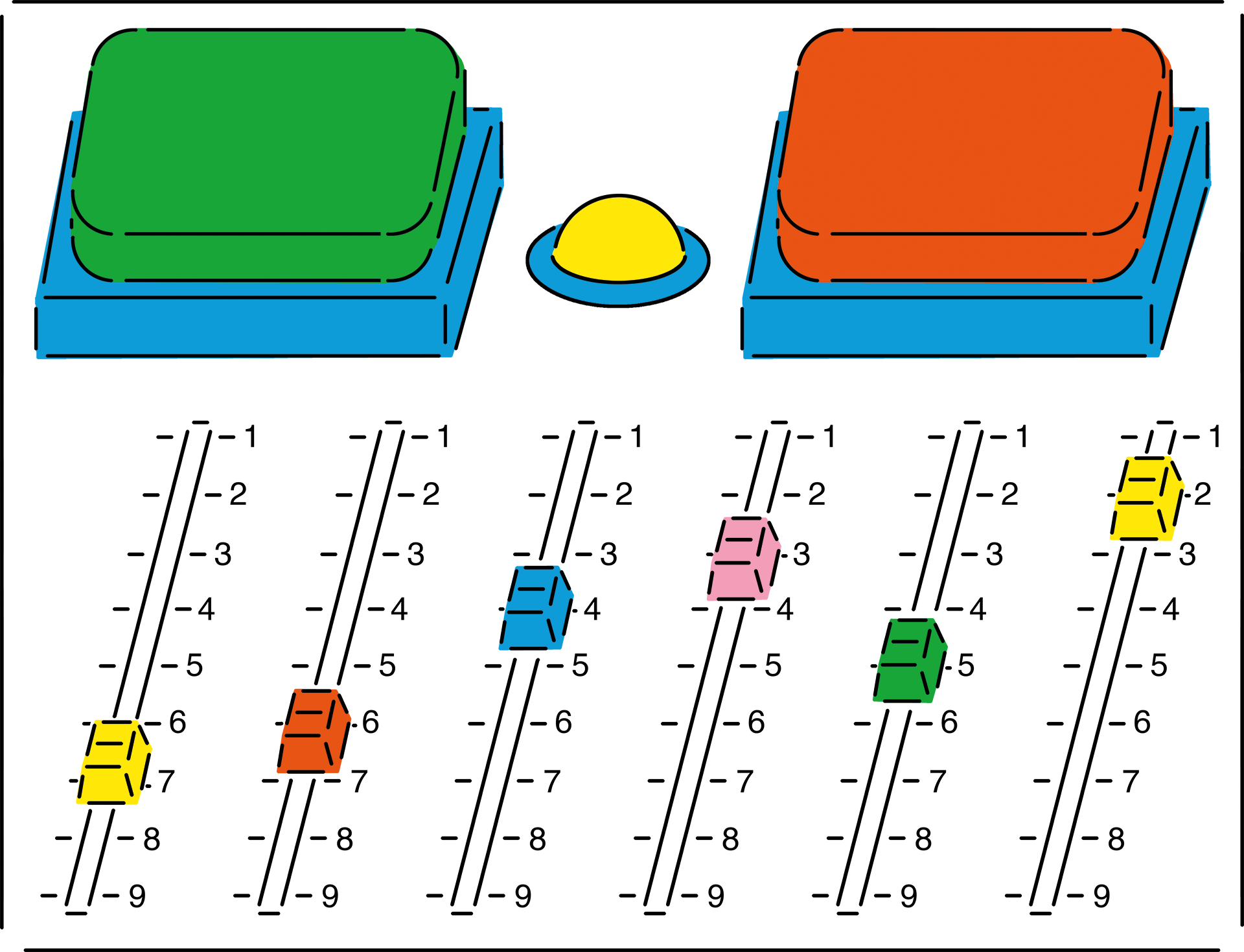 Illustration of a control panel by José Quintanar for Bloomberg Businessweek