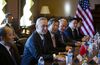Liu He, center left, listens during trade talks between the U.S. and China in Washington, D.C., on Jan. 30.
