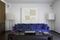 Silvera lamps flank an Italian sofa.