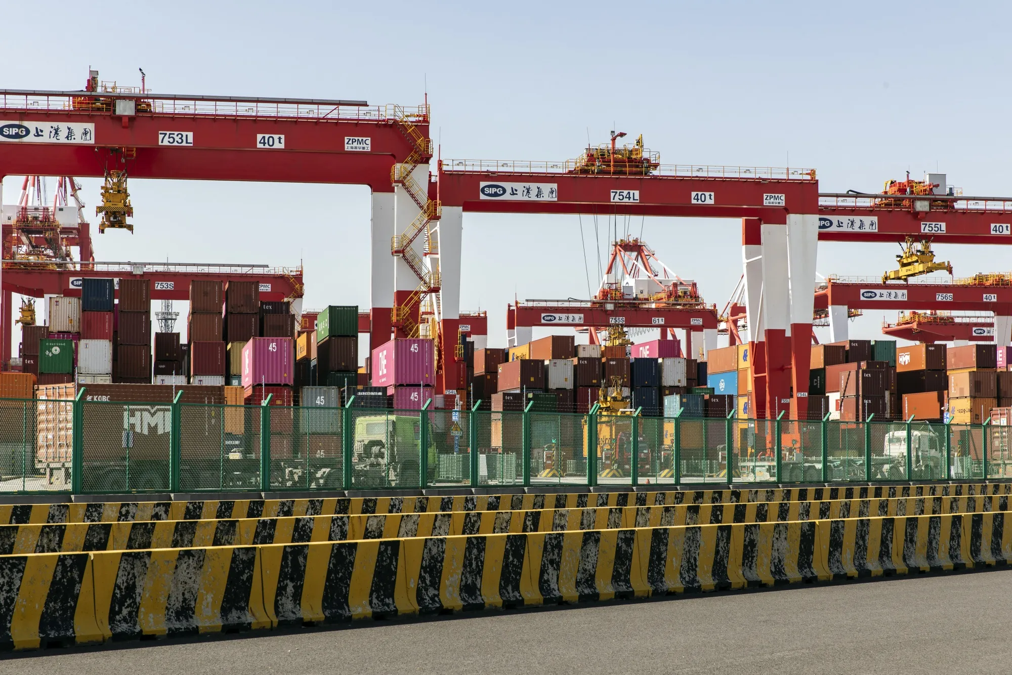 Containers Port In Shanghai Ahead of Trade Figures