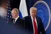 Vladimir Putin and President Donald Trump at Joint Base Elmendorf-Richardson in Alaska, on Aug. 15.