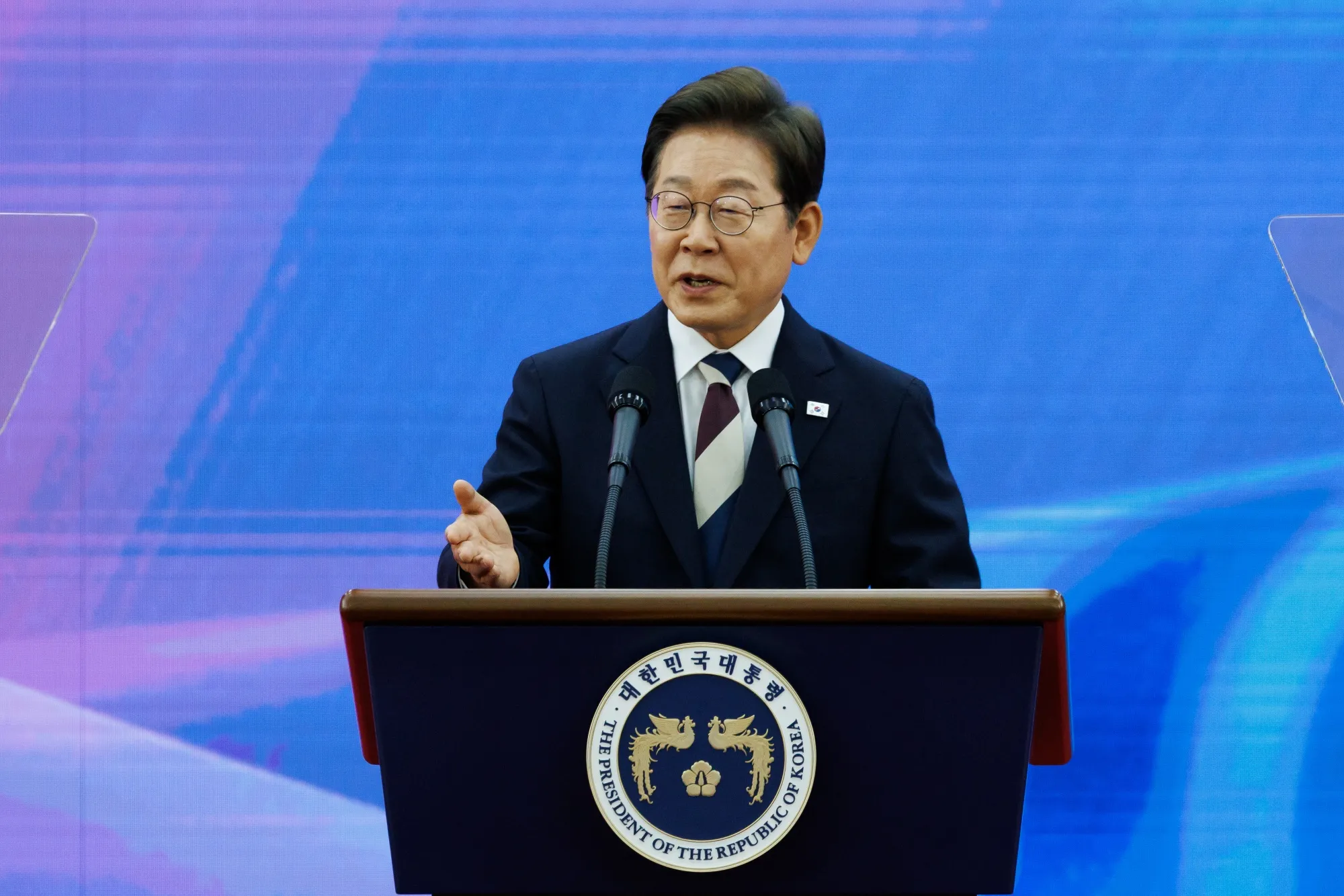 Lee Jae-myung at his inauguration in Seoul on June 4.