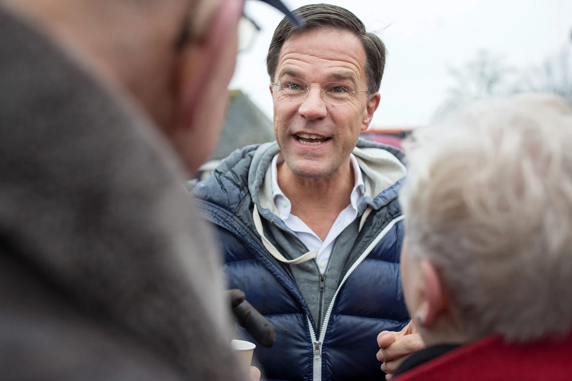 Mark Rutte, Dutch prime minister and leader of the Liberal Party (VVD), speaks to supporters during a campaign event in Wormerveer, Netherlands, on Saturday, Feb. 25.
