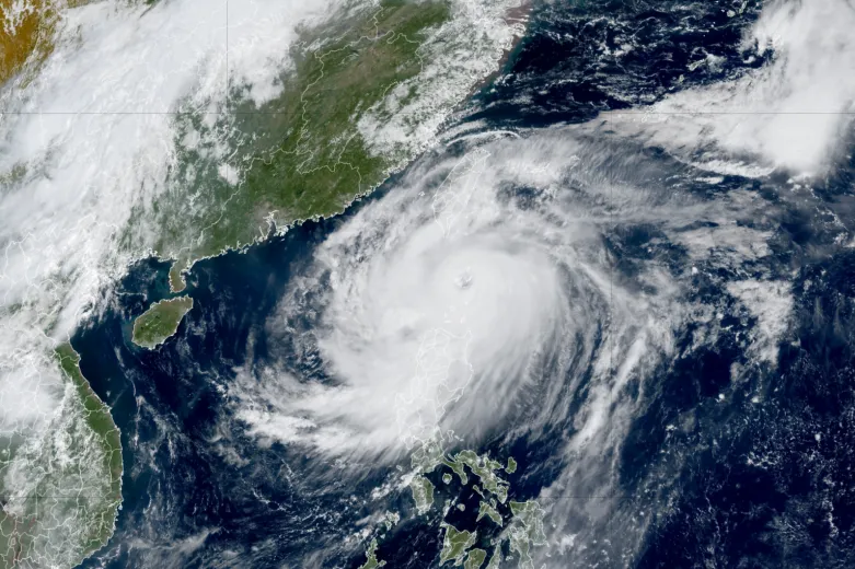 Typhoon Krathon on Sept. 30.