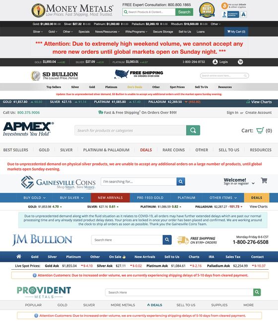 Silver Coin Sites Seize Up as Buying Frenzy Takes Hold