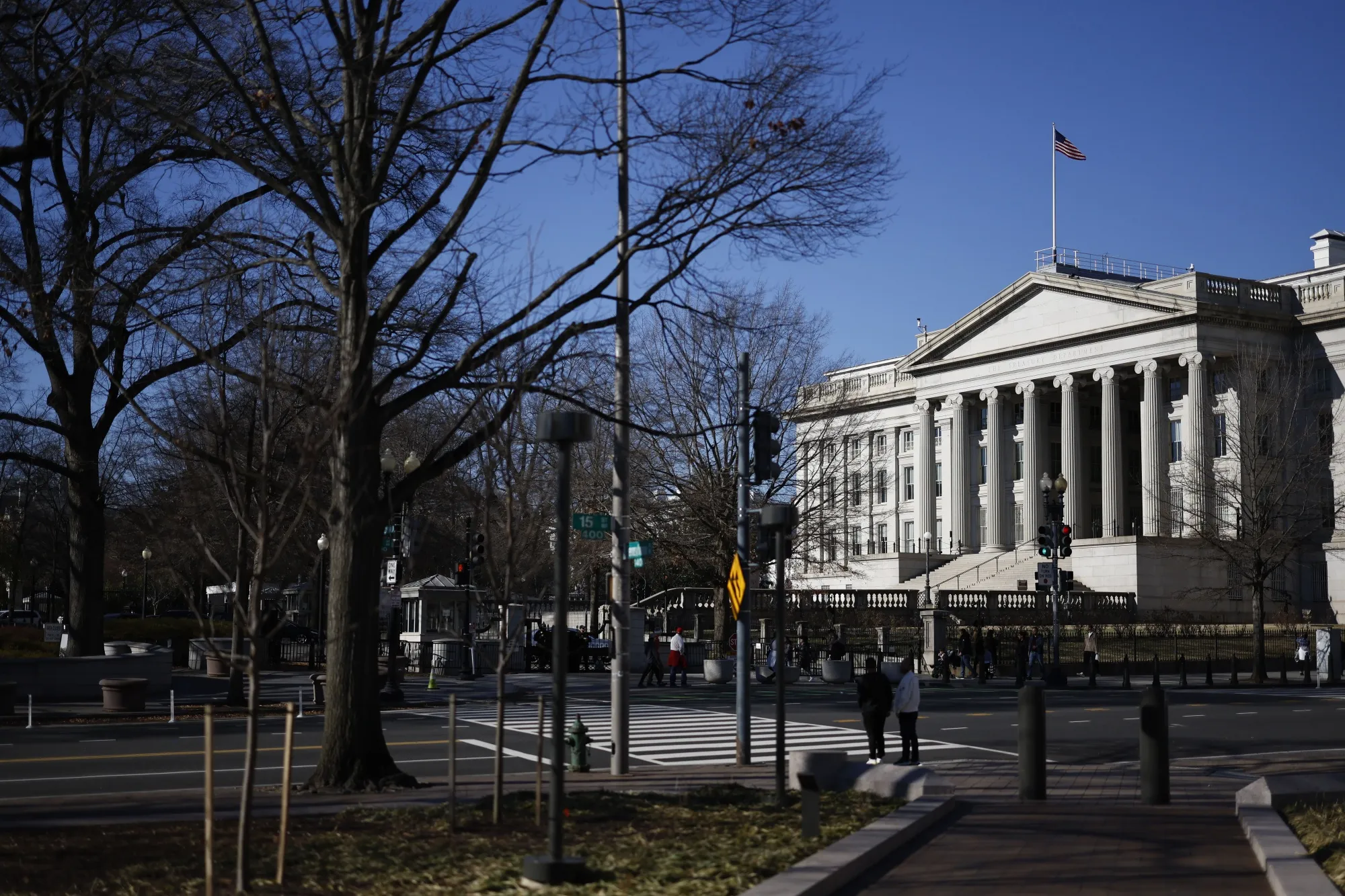 The US Treasury building in Washington, DC.