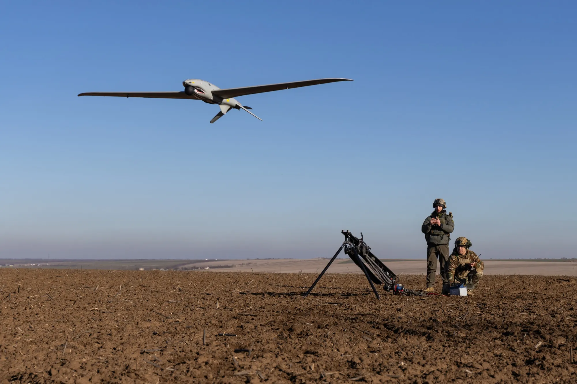 Soldiers&nbsp;launch a reconnaissance UAV to scout Russian positions&nbsp;in Kherson Oblast, Ukraine.&nbsp;