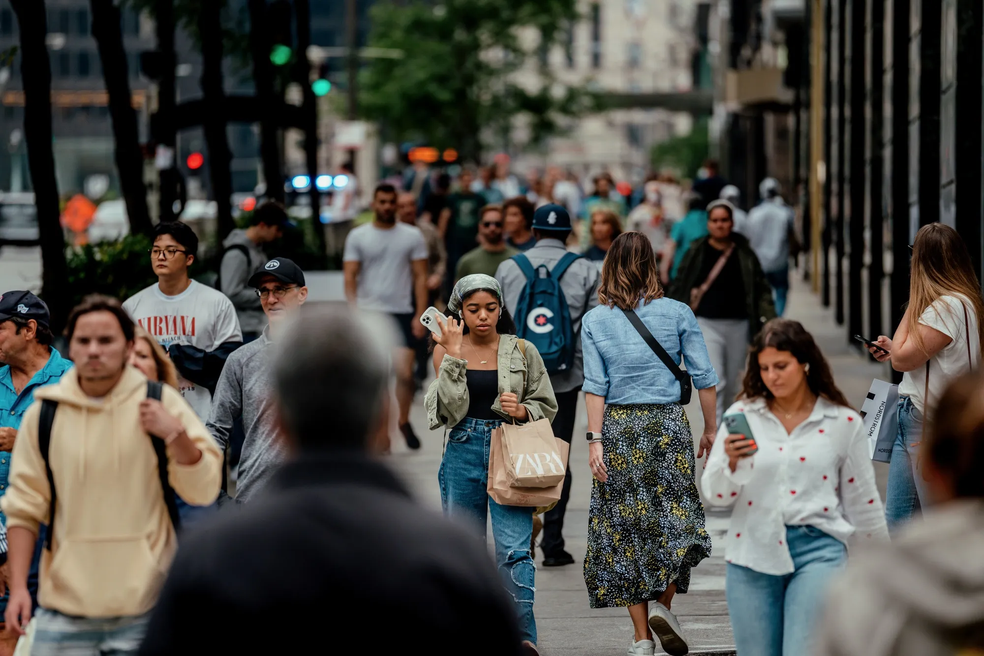 Shoppers in Chicago, Illinois, US.