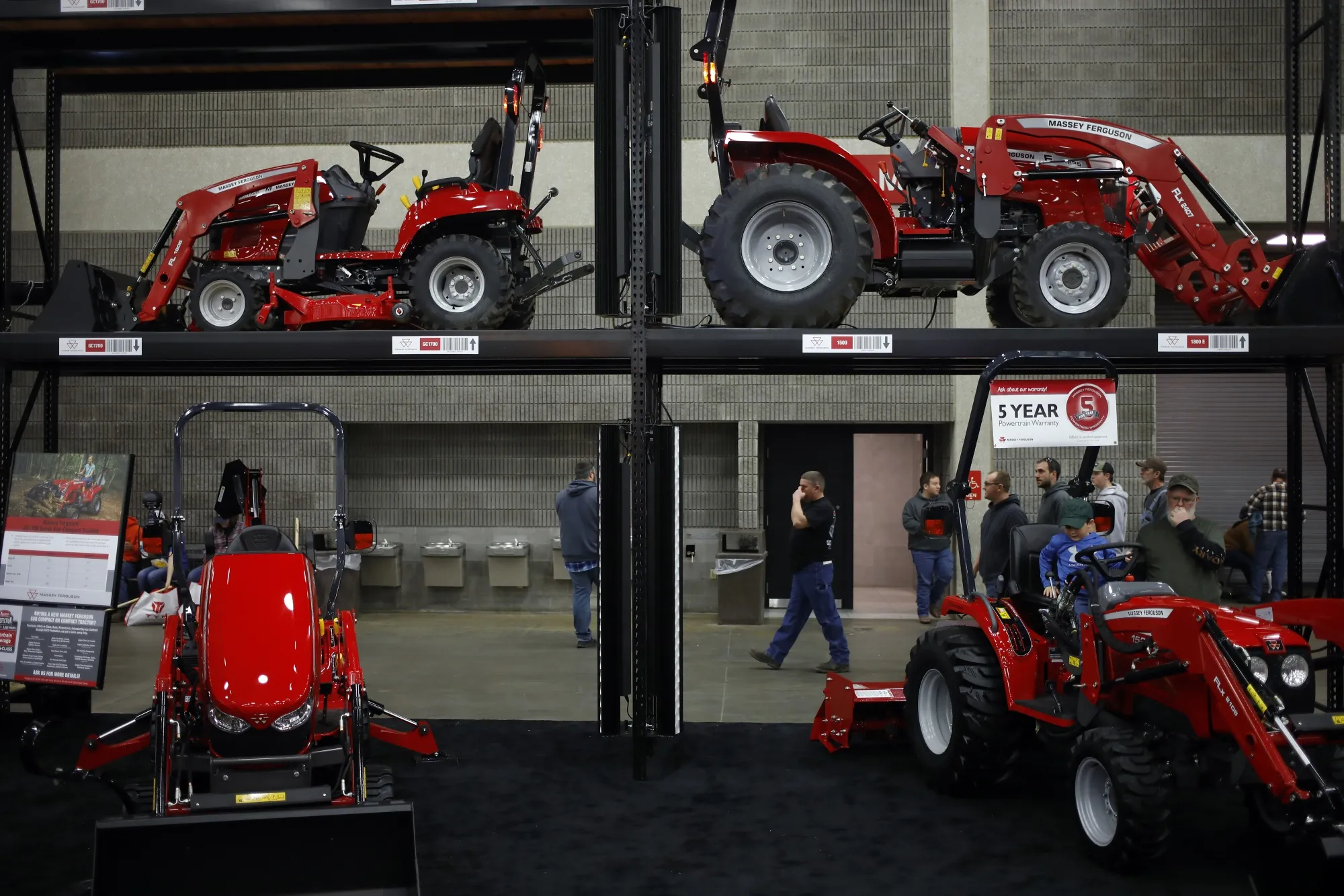 AGCO Corp. Massey Ferguson tractors at the National Farm Machinery Show in Louisville.