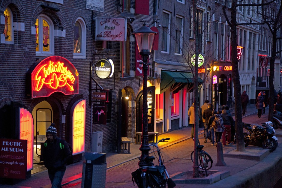 Amsterdam's famed red light district.