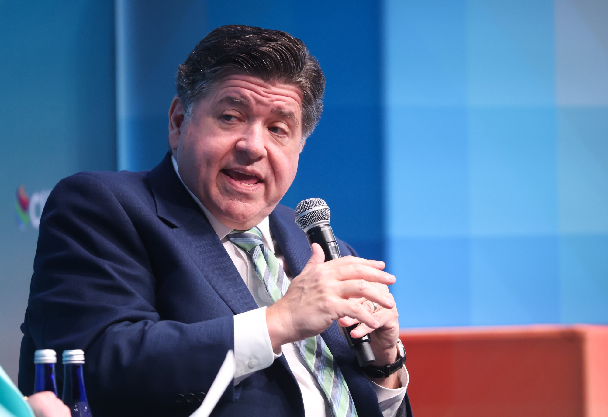 JB Pritzker, governor of Illinois, speaks during the Aspen Ideas: Climate conference in Chicago, Illinois, US, on Tuesday, July, 21, 2026. The event convenes scientists, policymakers, innovators, business leaders, and changemakers to explore the ideas and actions shaping a more sustainable world.