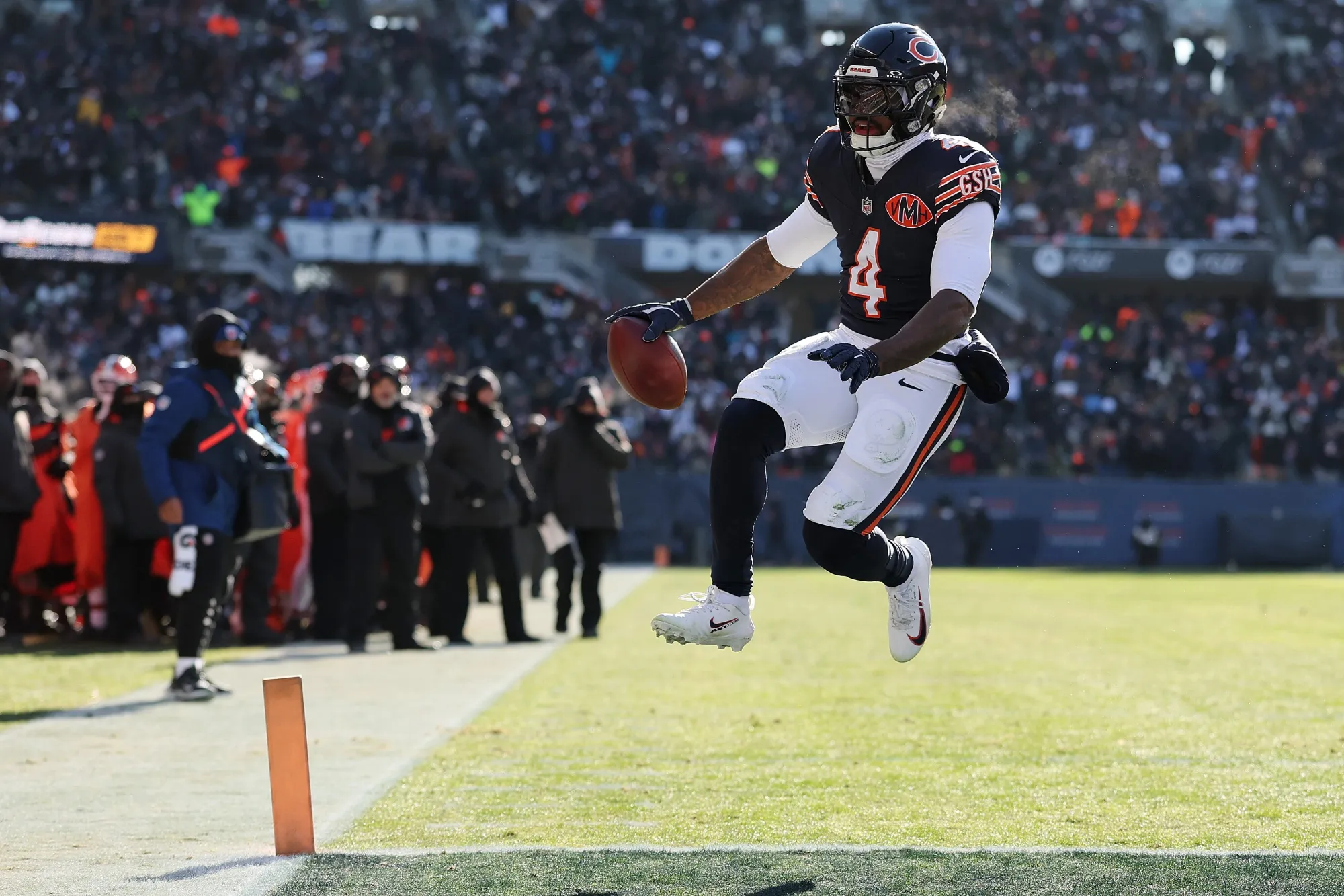 D'Andre Swift rushes for a touchdown at Soldier Field in Chicago&nbsp;on Dec. 14.&nbsp;
