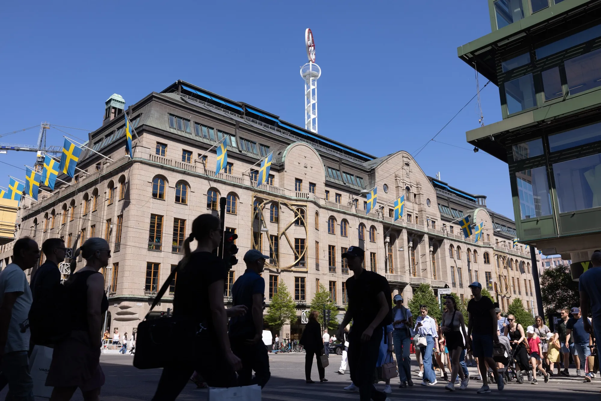 Shoppers in Stockholm.