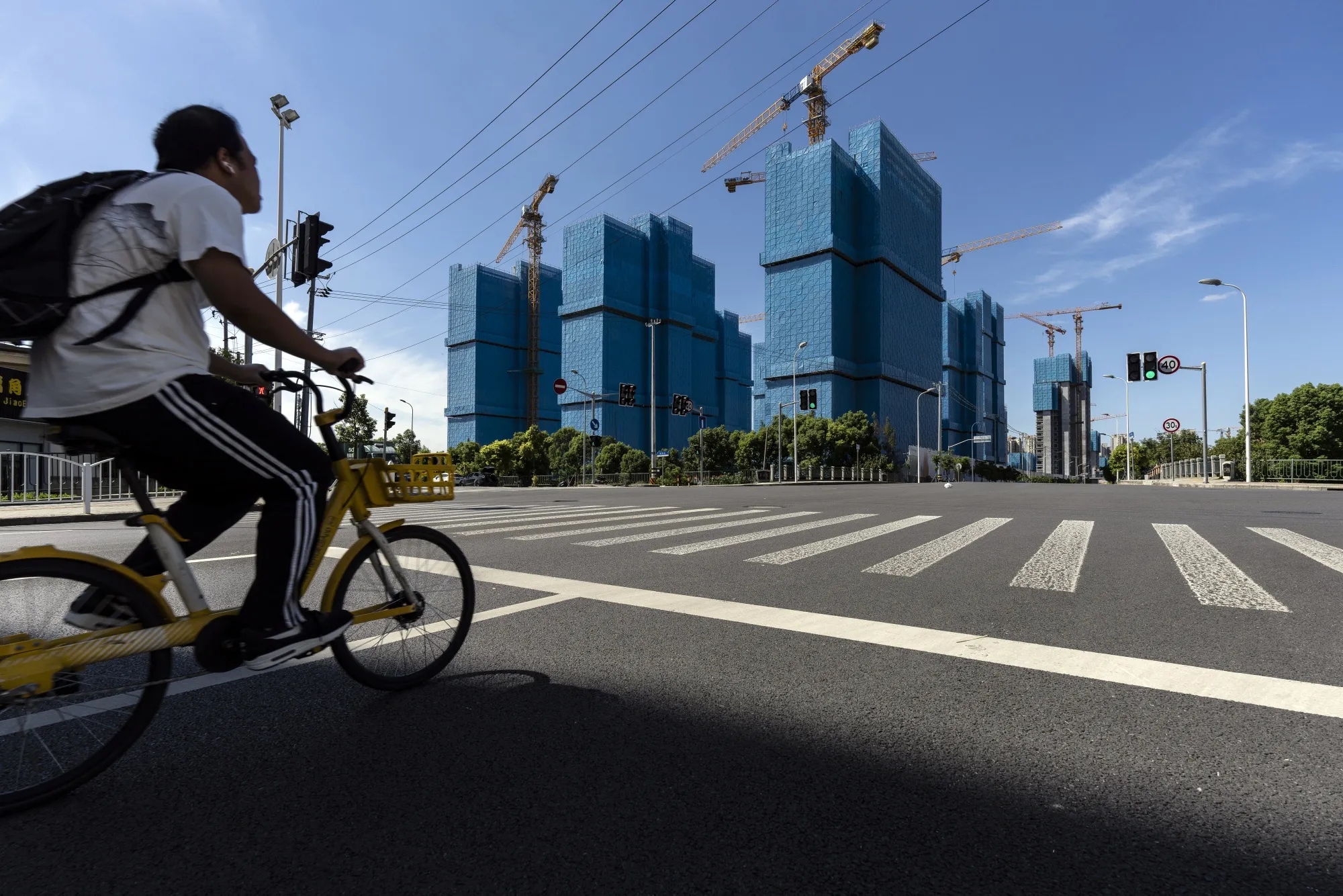 Residential buildings under construction&nbsp;in Shanghai.