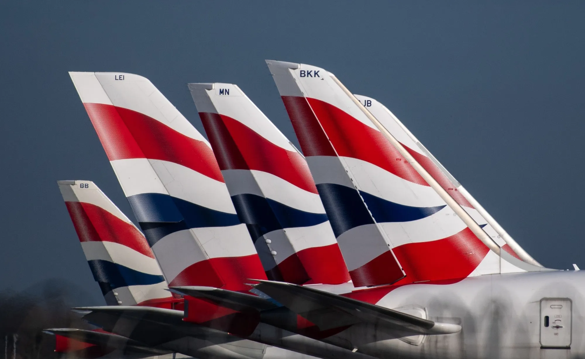 The British Airways laircraft at London Heathrow Airport in London, UK.