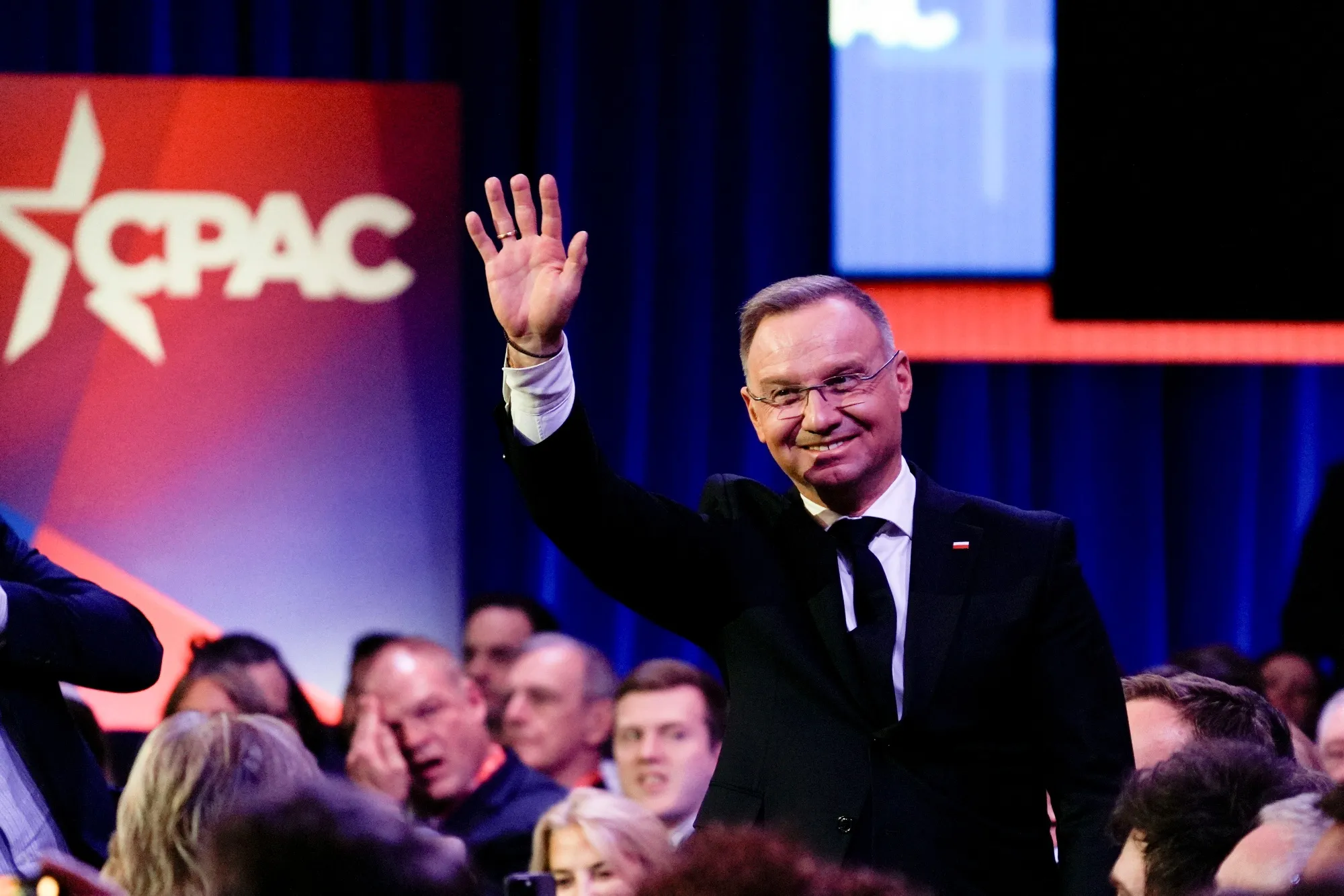 Andrzej Duda during the Conservative Political Action Conference (CPAC) in National Harbor, Maryland, on Feb. 22.